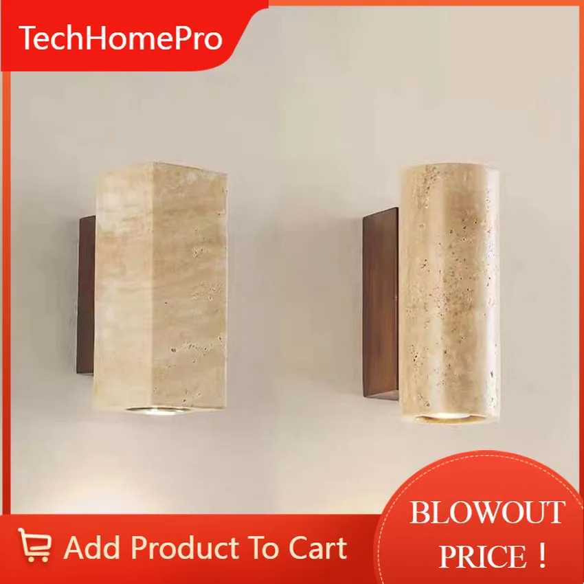 TechHPYellow Cave Stone Wabi Sabi Wall Lamp Corridor Bedroom Dining Room Indoor Lighting Nordic Designer Retro Outdoor Wall Lamp