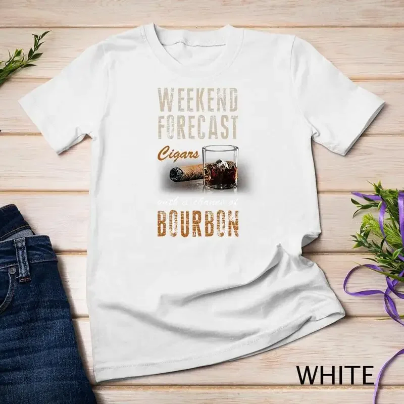 Weekend Forecast Cigars with Chance Bourbon Tshirt Gift Men Unisex T shirt