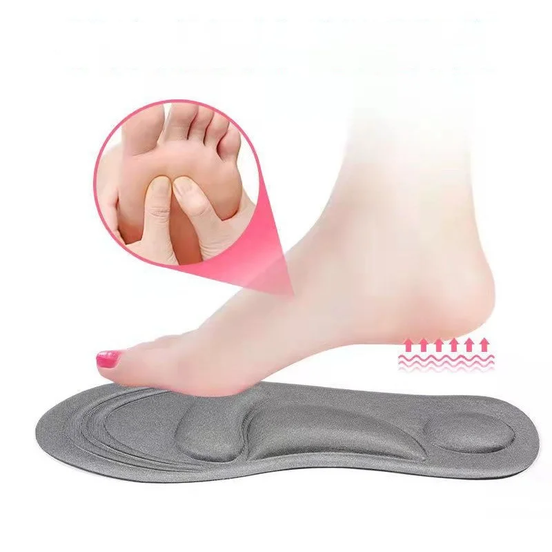 4D Memory Foam Palmilhas para Sapatos, Sola Respirável, Almofada de Sapatos de Massagem, Esportes Running Shoe Inserts para Mulheres e Homens, Pés Ortopédicos