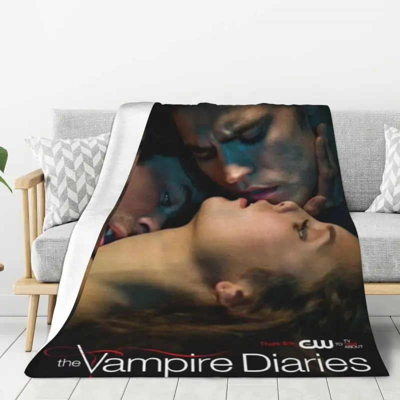 

Custom The Vampire Diaries Blankets Warm Flannel Throw Blanket for Bed Couch Bedspread
