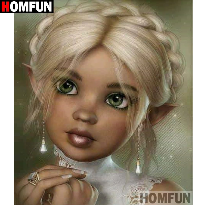 

HOMFUN 5D Diamond Painting Full Drill Diamond Embroidery "Cartoon girl" Picture Of Rhinestone Handmade Home Decor A27073