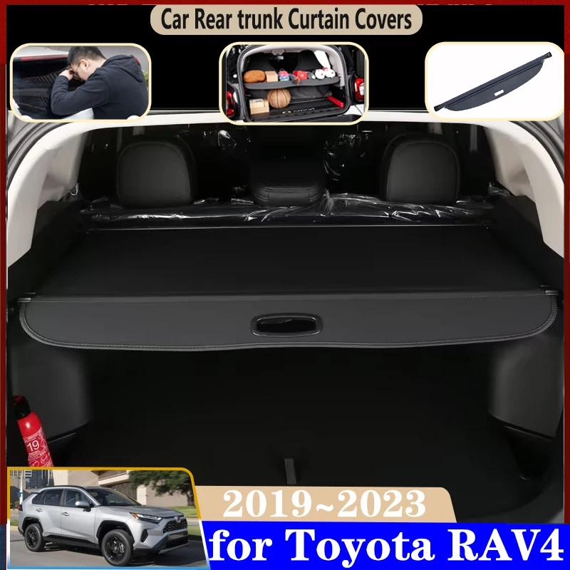 

Car Trunk Curtain For Toyota RAV4 2023 Accessories RAV 4 2019~2023 Trunk Cargo Covers Rear Curtain Retractable Space Accessories