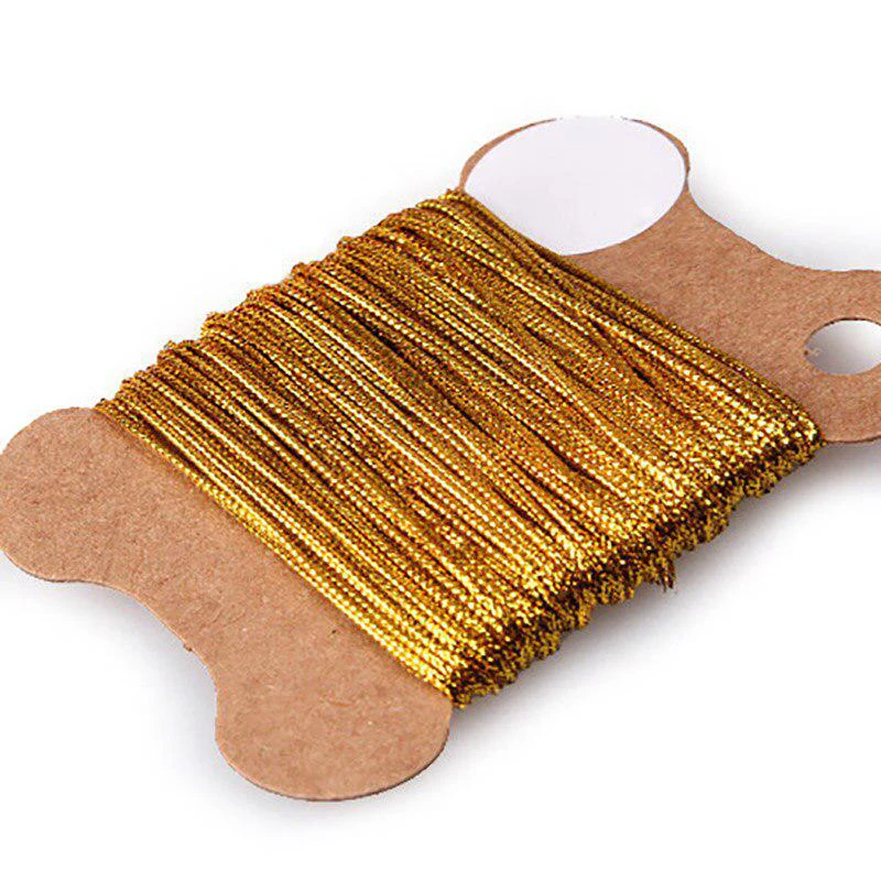 100m oro argento colore Glitter corde confezione regalo stringa gioielli filo fai da te Tag String Line braccialetto che fa etichette filo di corda