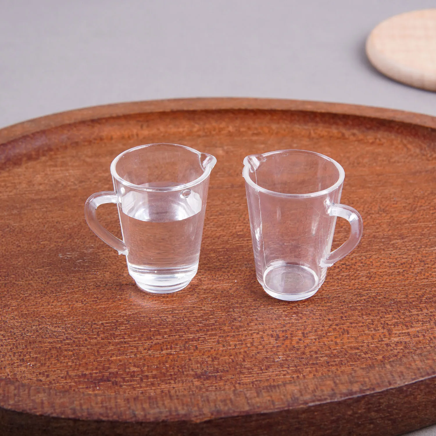 2pcs Mini Kettle Water Cup Transparent Empty Cup DIY Dollhouse Kitchen Scene Cream Glue Clay Accessories Table Decor Props
