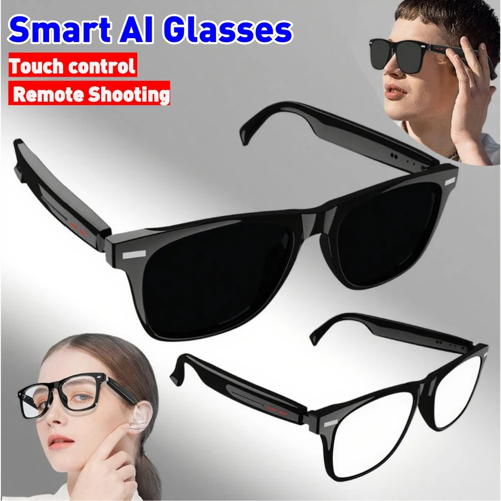 

Умные очки Bluetooth вызов музыка удаленная камера стрельба стерео микрофон мужские сенсорные солнцезащитные очки AI голосовой помощник для телефона Android IOS