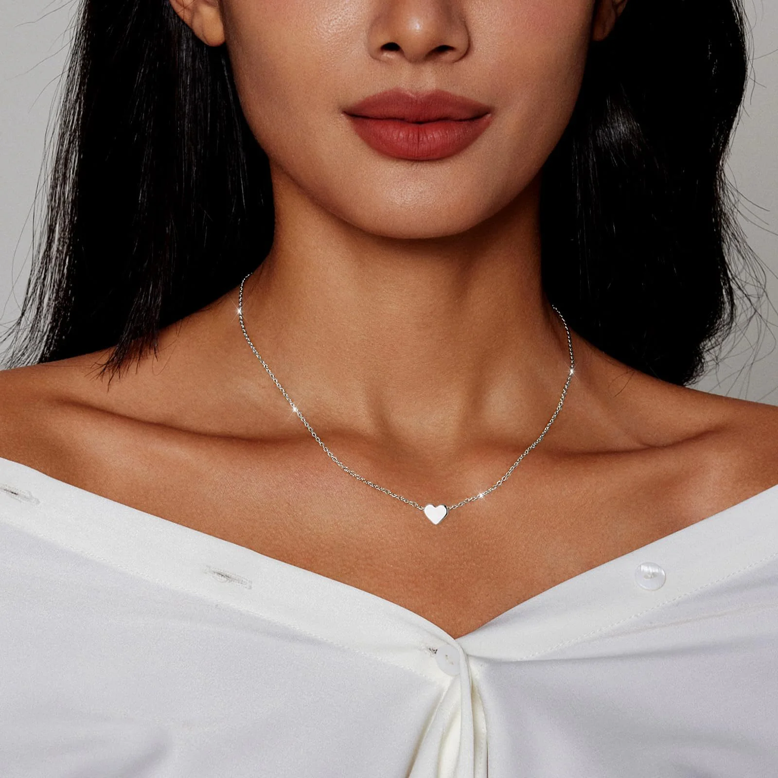 LUXUKISSKIDS serce gwiazda księżyc wisiorek naszyjniki małe Charms Choker ze stali nierdzewnej kobiety/dziewczyny Y2K sweter biżuteria Boho Collares