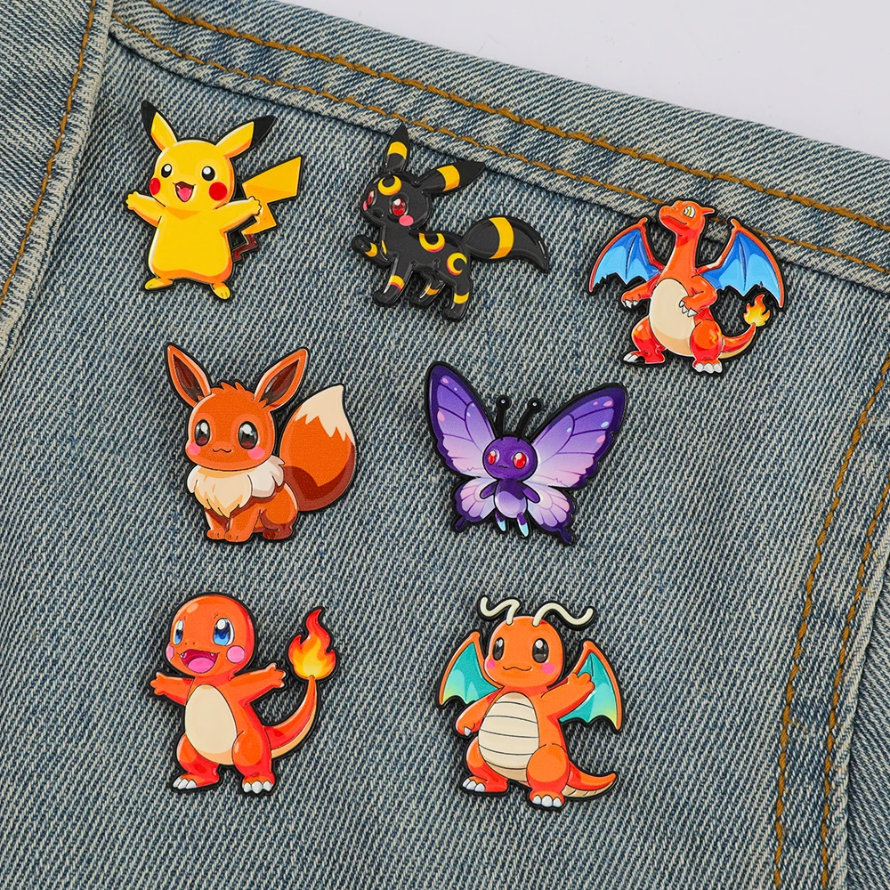 Cute Cartoon Fantasy Monster Enamel Pins Colorful Anime Creature Lapel Brooches, Hard Metal Badges for Backpack view 5
