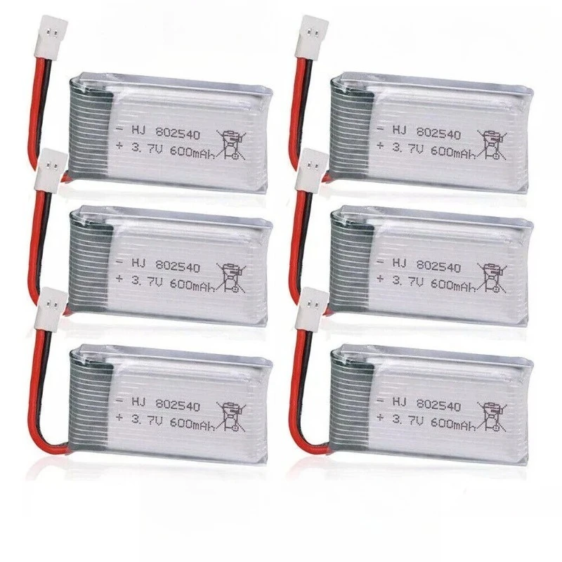 3.7V 600mah 802540 Drone Lipo Battery for Syma X5C X5C-1 X5 X5SC X5SW H5C V931 S5C S5W SS40 FQ36 FPV Drone Quadcopter
