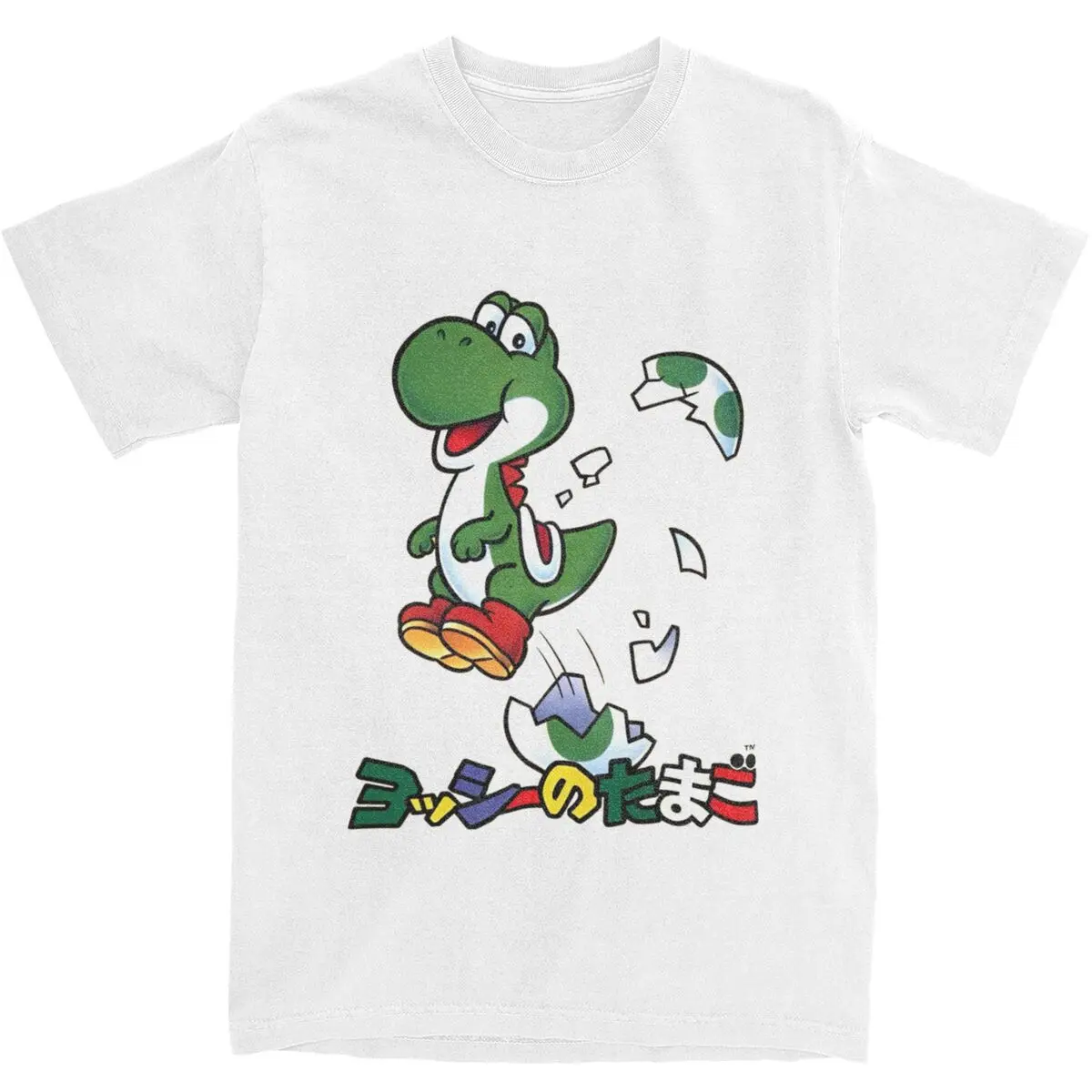 Men's T-Shirt Yoshi Cartoon M-marioes T Shirts Hippie Summer Tees Awesome Casual Pure Cotton Tops Plus Size