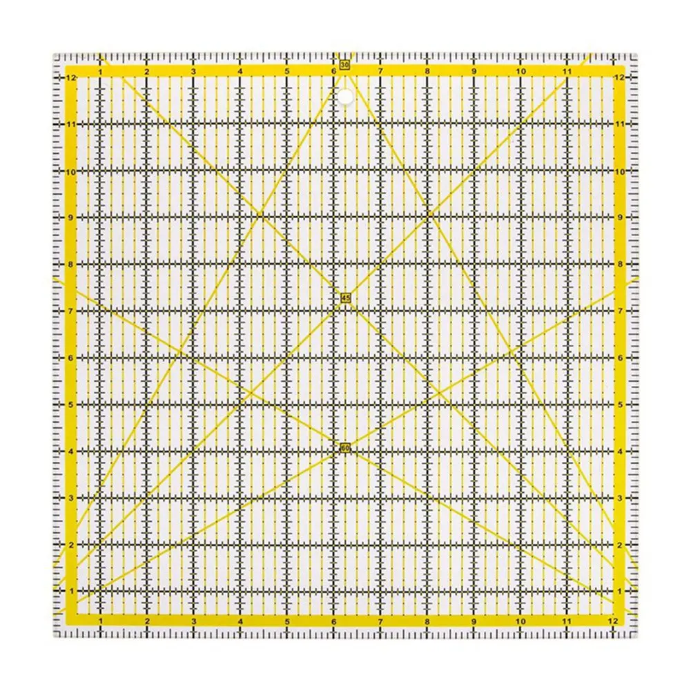 

ABKJ-5 Pack Acrylic Quilting Ruler Set Kit Square Acrylic Quilter Ruler Fabric Cutting Ruler Clear Mark Acrylic Ruler Set