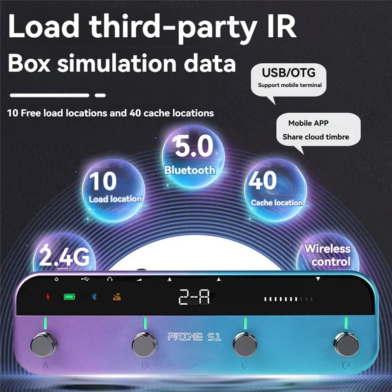 دواسة جيتار سهلة الاستخدام لمؤثرات PRIMES1 M1 مع 149 تأثيرات جيتار موالف آلة الطبل يدعم الخليط المدمج بلوتوث #5