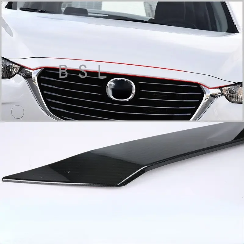 car-styling Carbon fiber lines in front of the hood Car Accessories For Mazda CX-3 CX3 2018