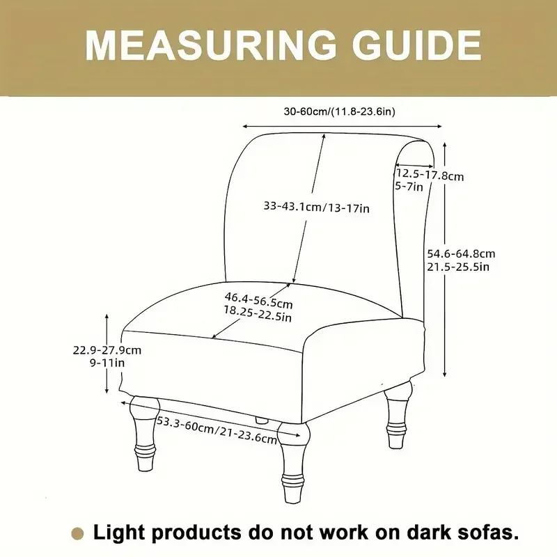 Jacquard Elastic Armless Accent Chair Cover Slipcover Washable Furniture Protector Covers Short Back Fat Head Single Sofa Cover