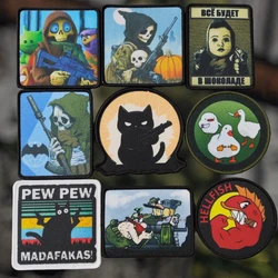 Skull Printed Patch Sticker Morale BadgeTactical and Military Accessories Hook and Loop Patches Backpack Appliques for Clothing