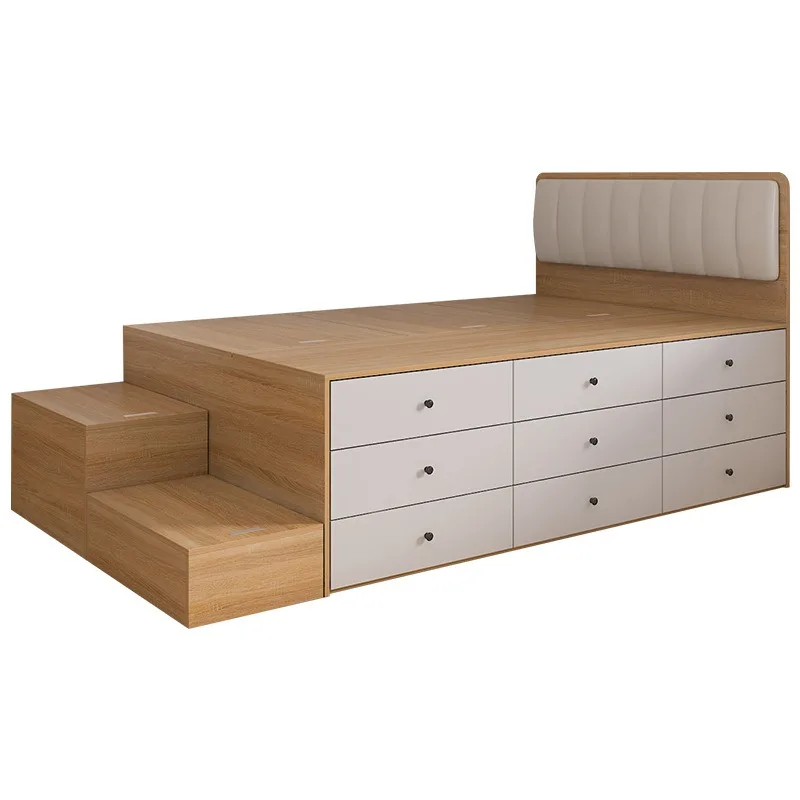 Small apartment drawer bed storage high box storage bed tatami bed with pedal