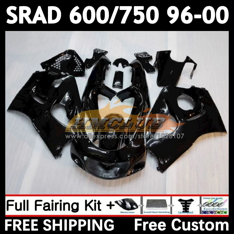 Body For SUZUKI SRAD GSXR 600 750 Black stock GSXR600 1996 1997 1998 1999 2000 11No.1 GSX-R600 GSXR750 96 97 98 99 00 Fairing