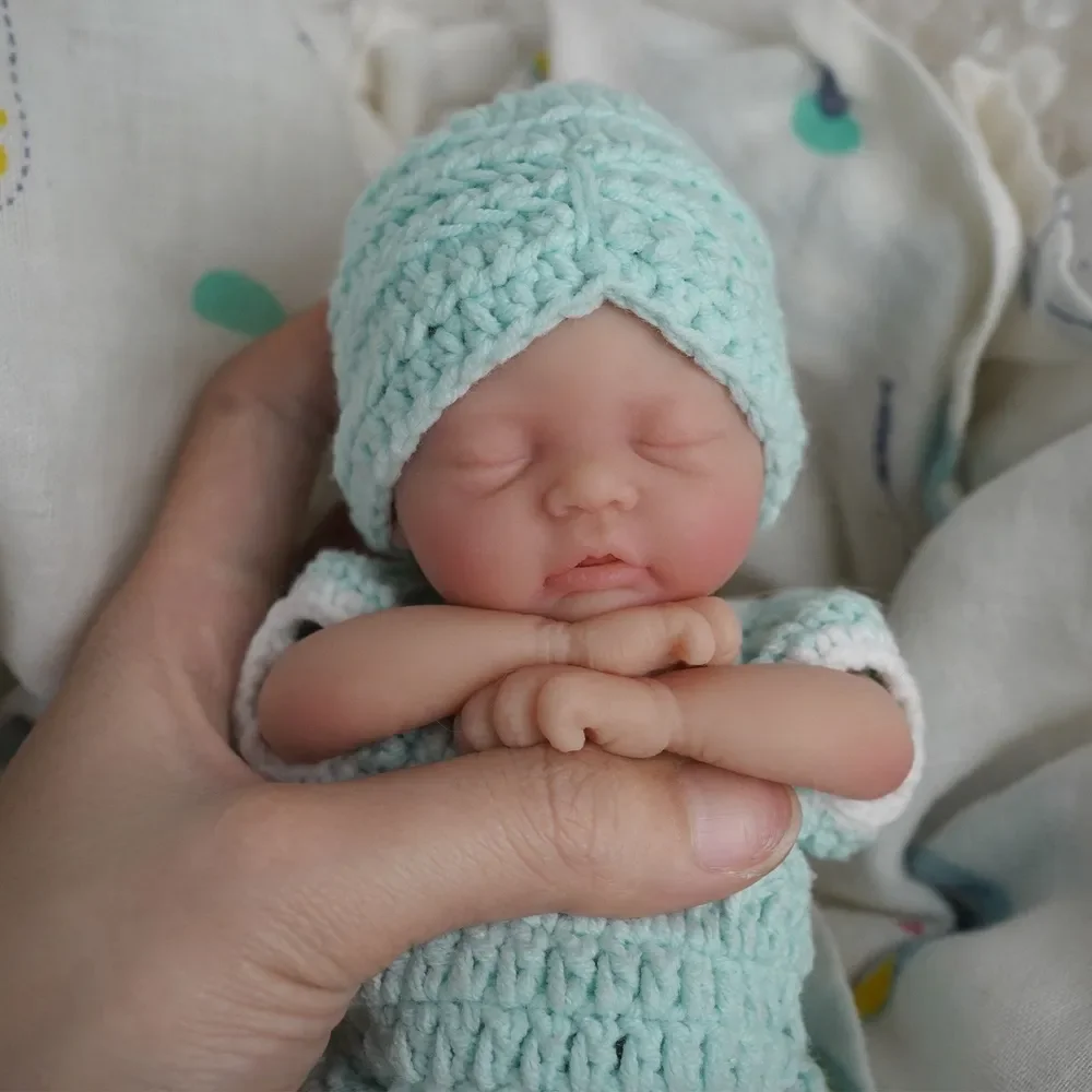 

7-дюймовые мини-силиконовые куклы Reborn для всего тела, реалистичные куклы для новорожденных девочек, снятие стресса, миниатюрные детские куклы ручной работы