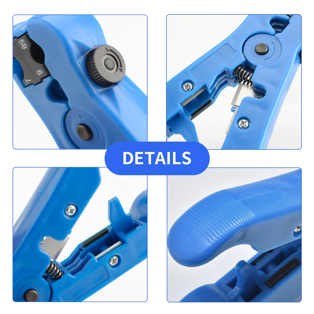 Network Stripper Tool Coaxial Cable Wire Cutter Striper Tool with Cutting and Stripping functions for UTP/STP RG59 RG6 RG7 RG11