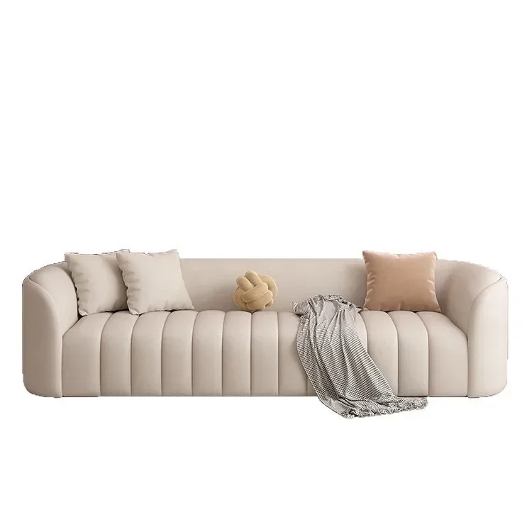 

Современный светлый роскошный диван в итальянском минималистском стиле, роскошные технологии, ткань для украшения гостиной, индивидуальная креативная мебель