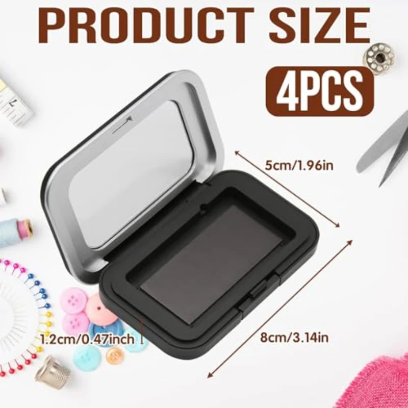4/1Pcs Magnetic Pin Holder Box with Transparent Acrylic Lid, Strong Built-in Magnet Secures Pins Under 6.5cm, Sewing Needle
