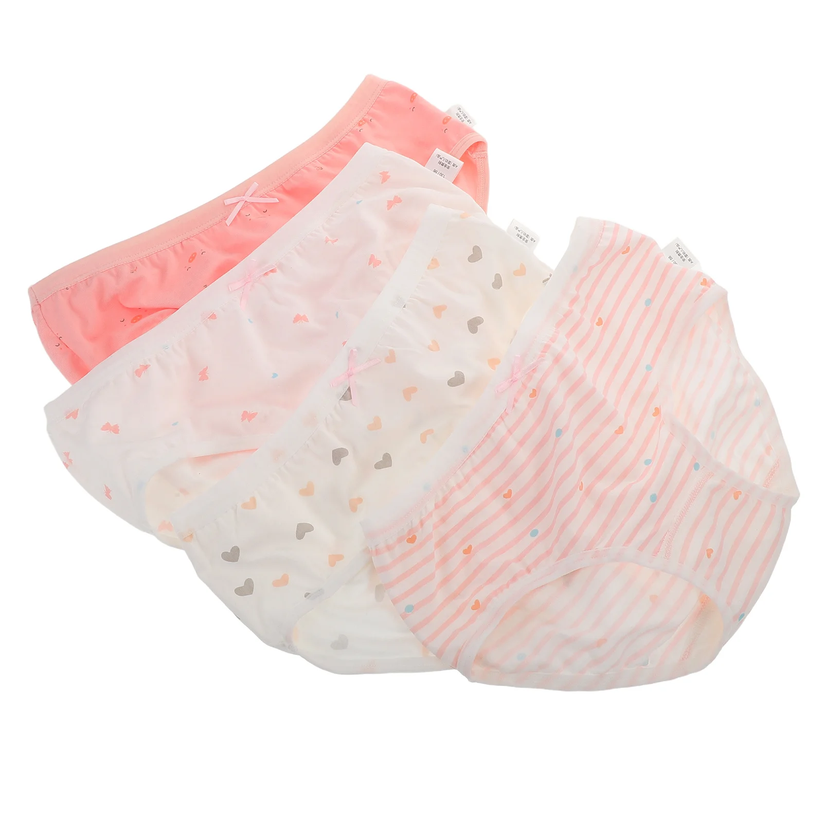 

4Pcs Little Girls Cotton Panties Snug Fit Elastic Waistband Vibrant Colors Soft Undies 26x20cm Babygirls Underwear