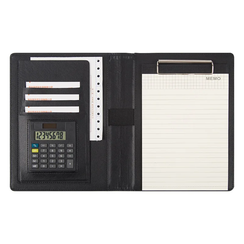 Business A5 Multifunctional Folder Writing Board with Business Card Bag Calculator Sticky Notes Customizable Corporate Logo