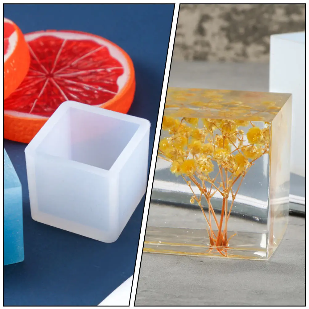 

4pcs Crystal Resin Silicone Molds Square Diy Craft Accessories Smooth Non-Stick Reusable Flexible Durable Ornament Storage Box