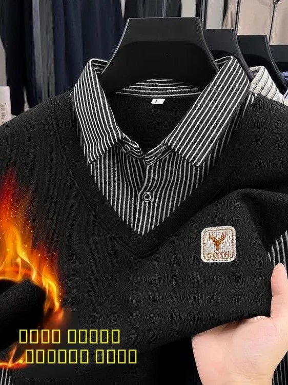 

Мужская осенне-зимняя флисовая трикотажная куртка с воротником-рубашкой, повседневная, с длинным рукавом, мягкая, удобная, модная, для делового повседневного стиля