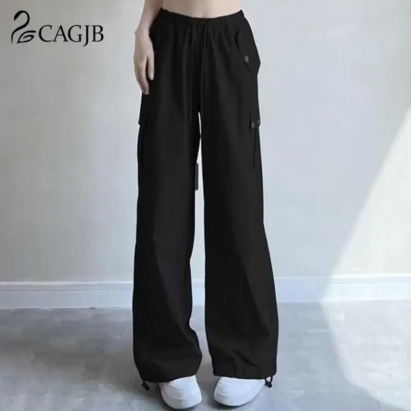 

For Women Y2k Street Fashion Cargo Pants High Street Sweatpants Cargo Pants Large Pocket Drawstring Wide-Leg Pants