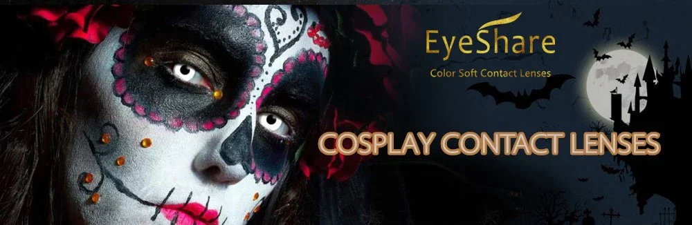 EYESHARE 2 Stück Cosplay farbige Kontaktlinsen für Augen, Halloween, farbige Schüler, Anime-Augen, blaue Kontaktlinsen, rot, niedliche Kontaktlinsen – Detail 2