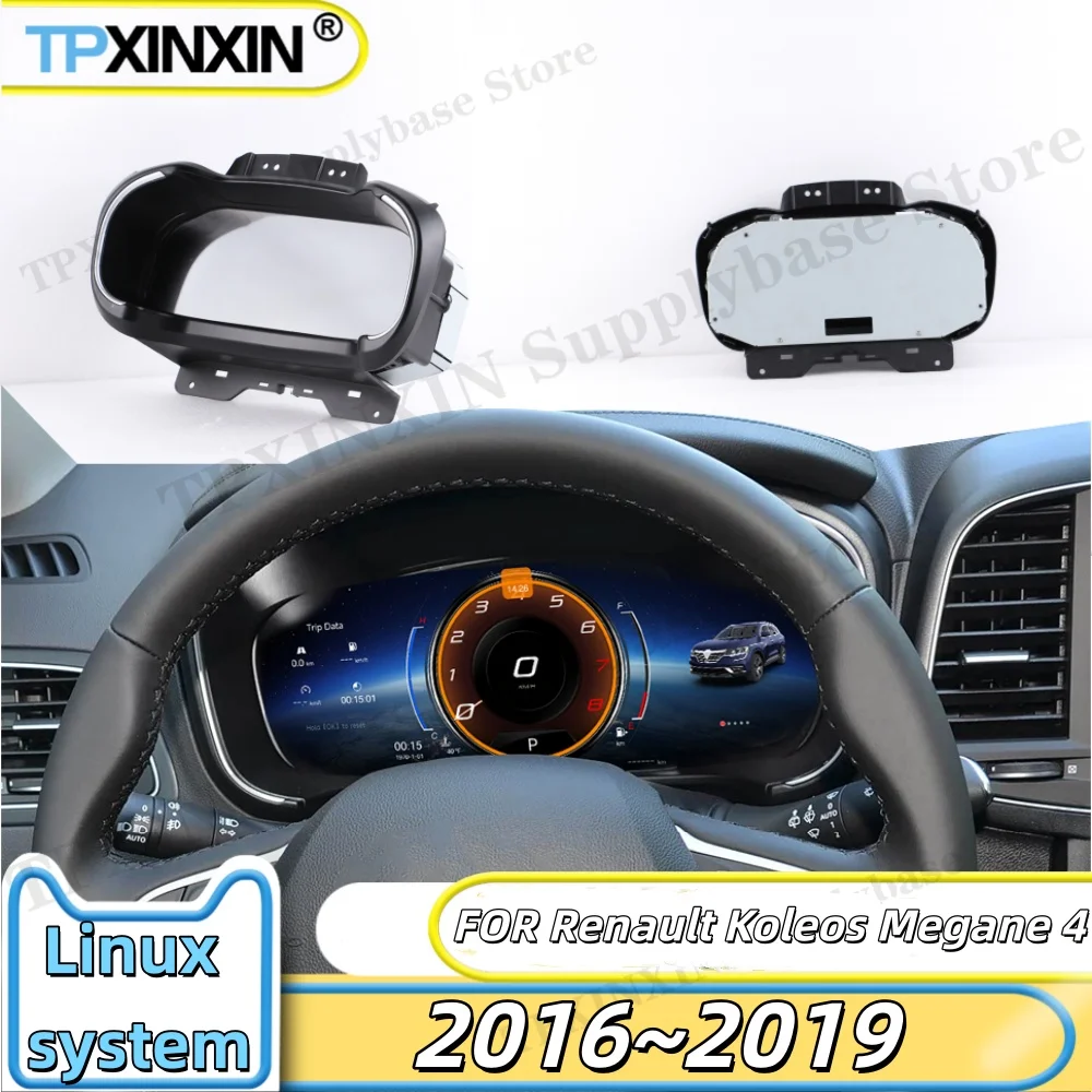 12.3 Inch Digital Instrument Cluster For Renault Koleos Megane 4 2016~2019 Display Dashboard Upgrade To New GPS Navigation