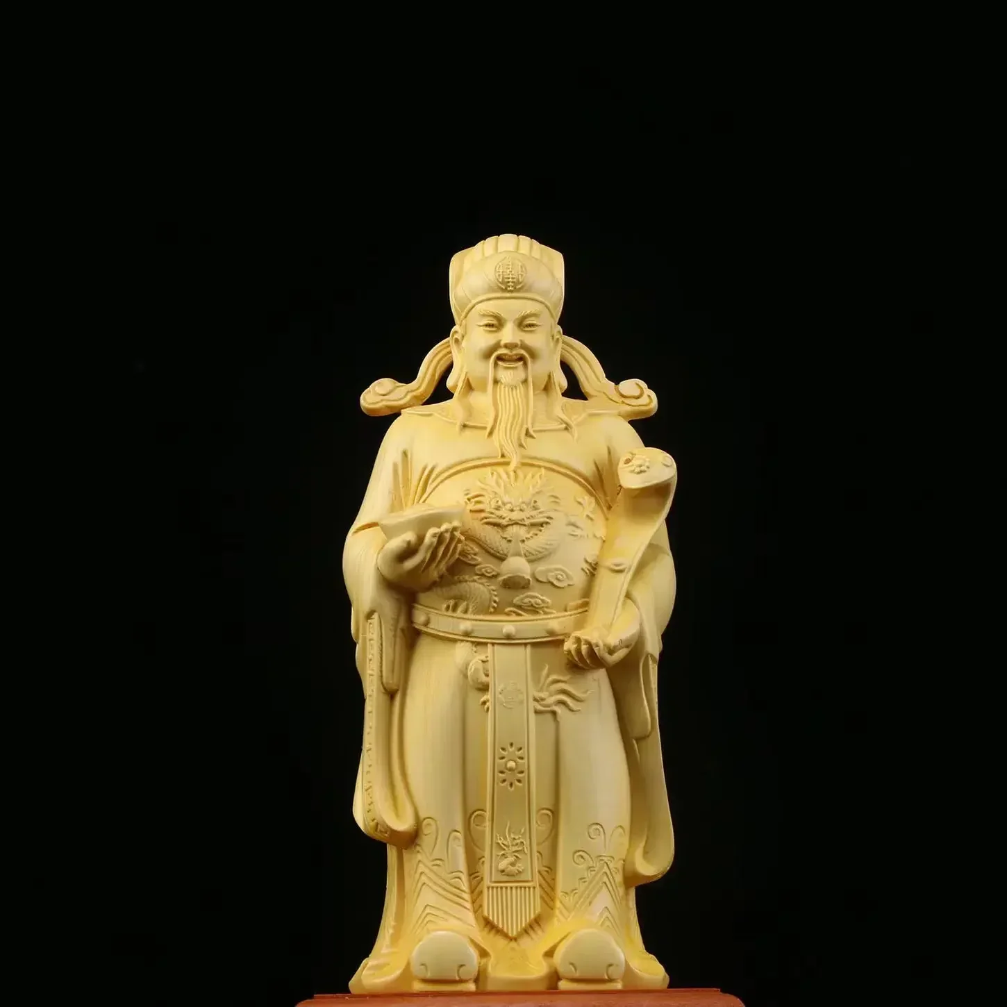 Solid wood Fortune-Lu-Shou Samsung figure carving  Statue traditional hand carving home living room bedroom crafts Elder gift