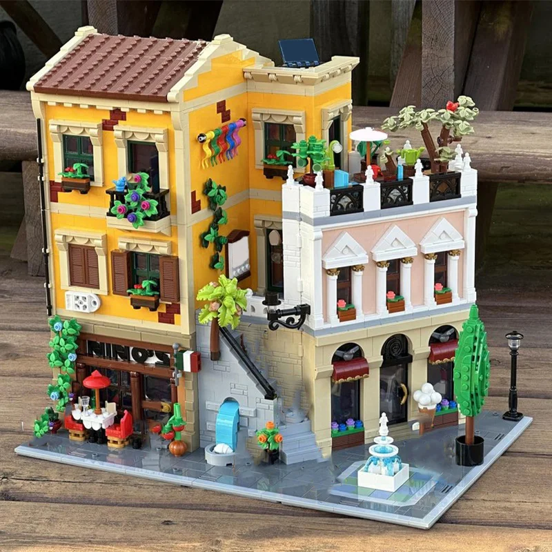 

4000PCS MOC Italian Street Corner Modular Building Blocks DIY European Town Architecture Display Set