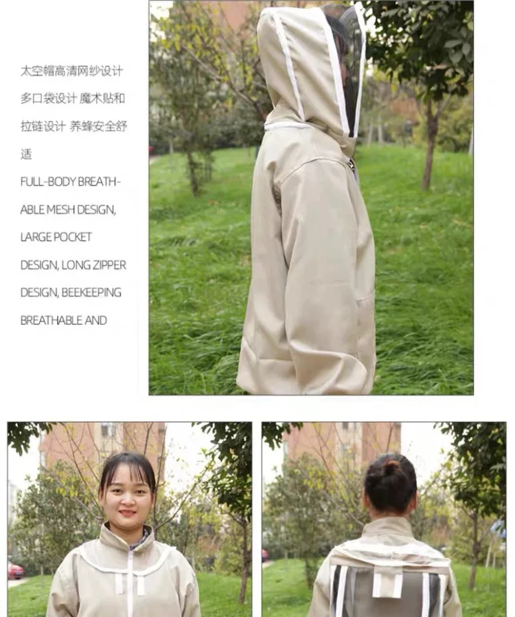 Beekeeping Suit Jacket Veil Set anti-bee clothing New Fabric Beekeeper Clothing Apiculture Protective bee gloves Free Shipping