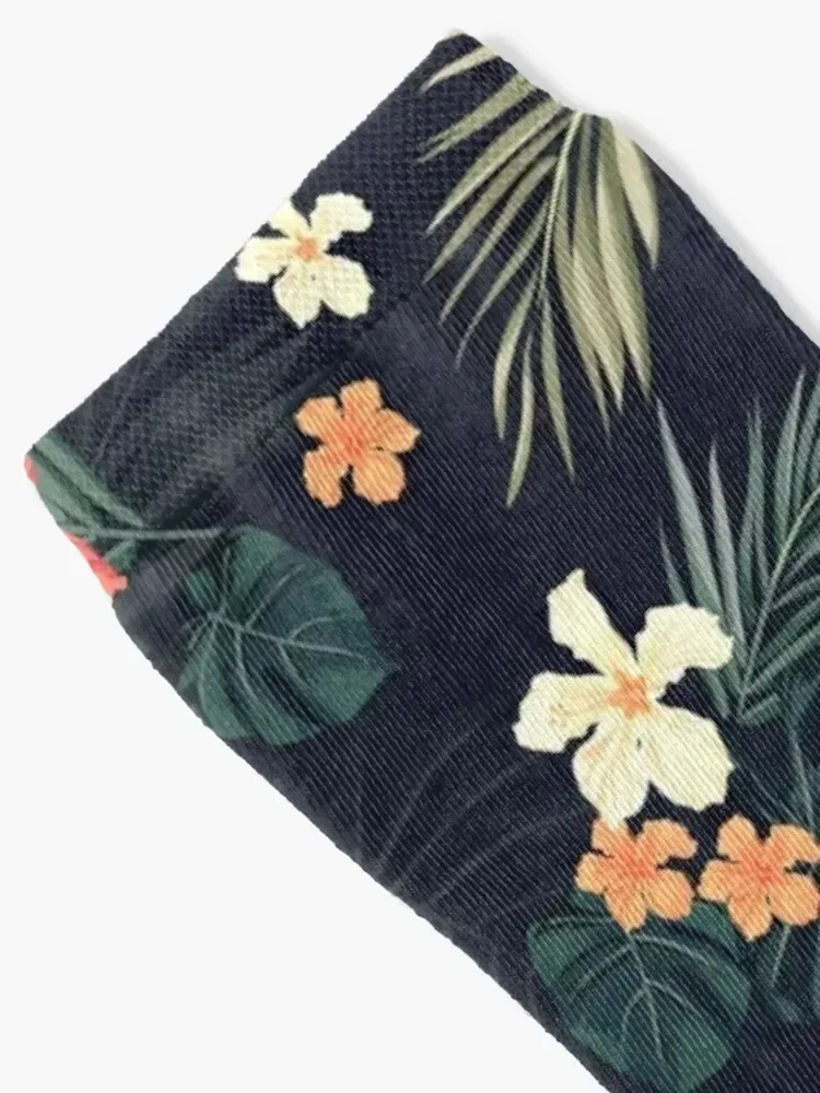 Dark tropical flowers Socks winter gifts Crossfit Socks For Men Women's