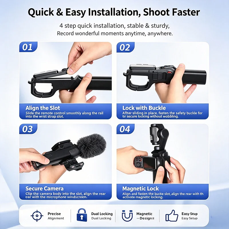 For Insta360 Luna Ultra Camera Handheld Grip Stand 4K Mode Lossless Vertical Shooting with 1/4 Screw Expansion Bracket Accessory