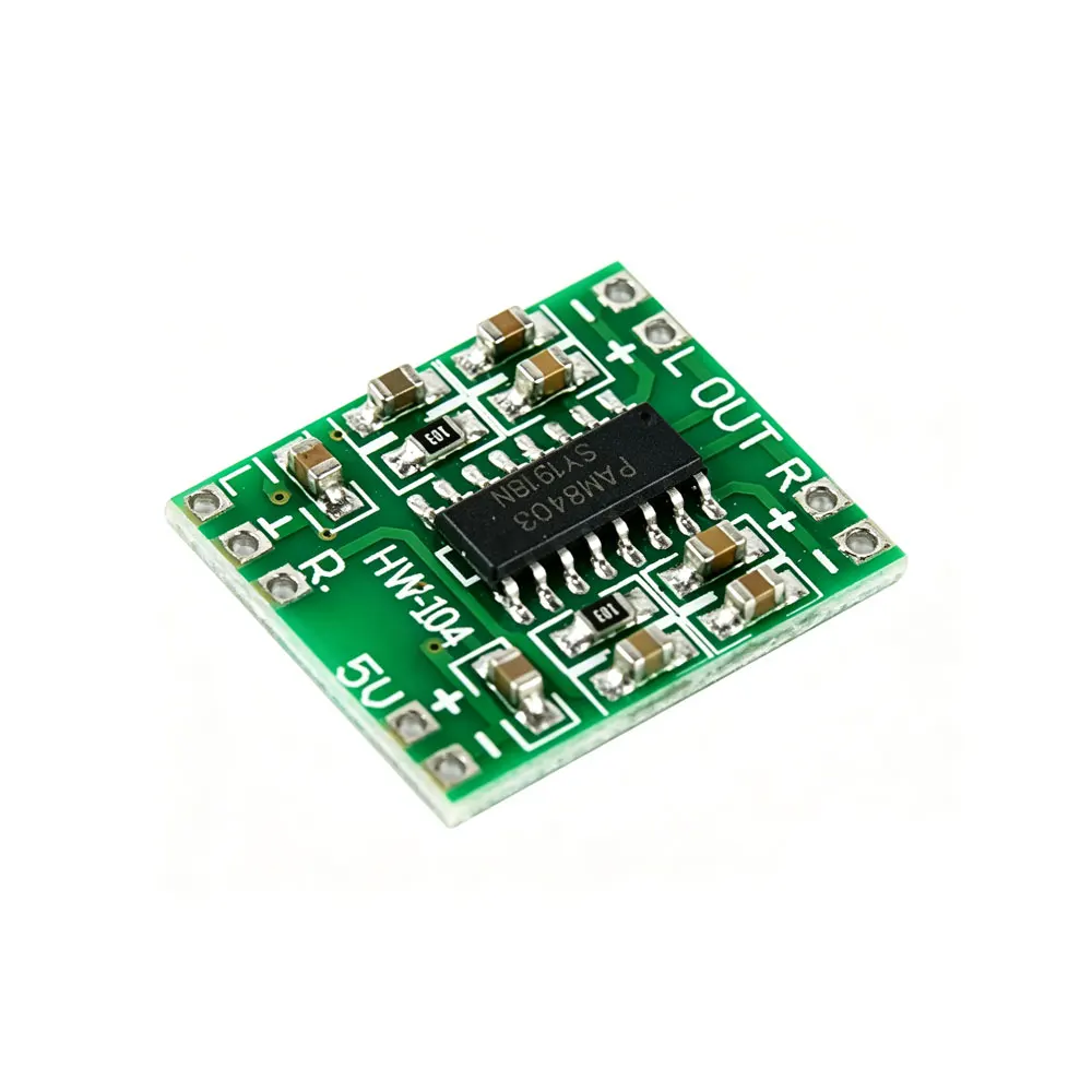 1-10 peças Placa amplificadora digital super mini PAM8403 2 * 3W Classe D, placa amplificadora digital eficiente com alimentação USB de 2.5 a 5V