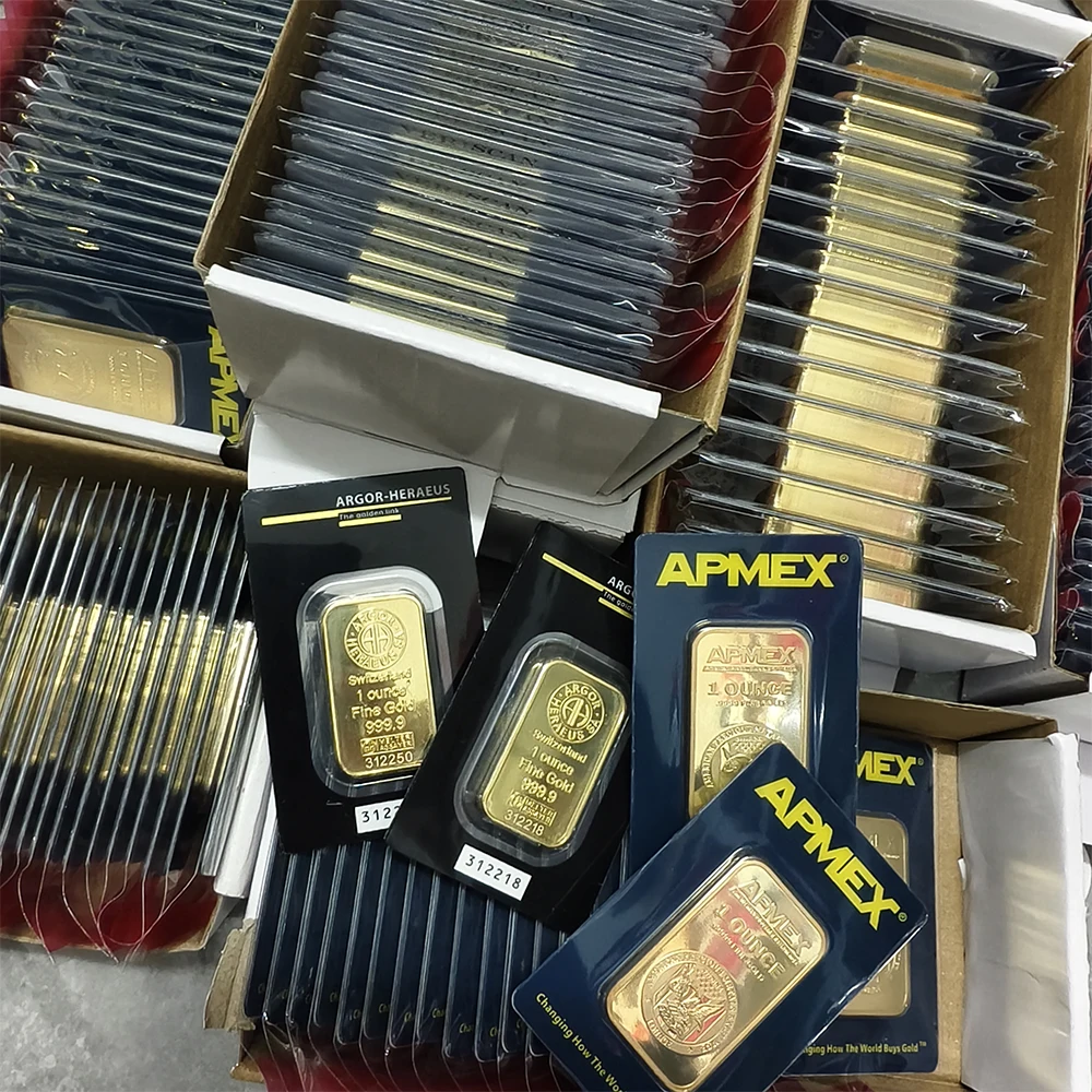 5g 20g 1oz High Quality Valcambi Gold Plated Bar Non-Magnetic Gold Plated Bullion Sealed Packaging Collectibles Business Gift