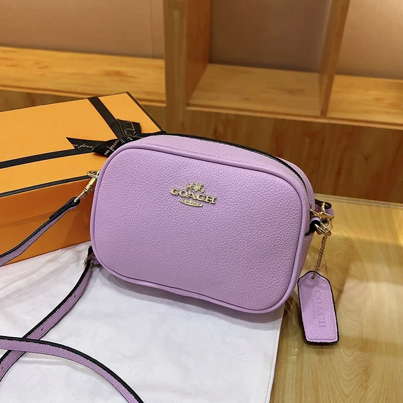 New Lychee Pattern Small Square Bag Comfortable Weaving Strap Style Wide Shoulder Strap Small Bag Single Shoulder Crossbody Bag