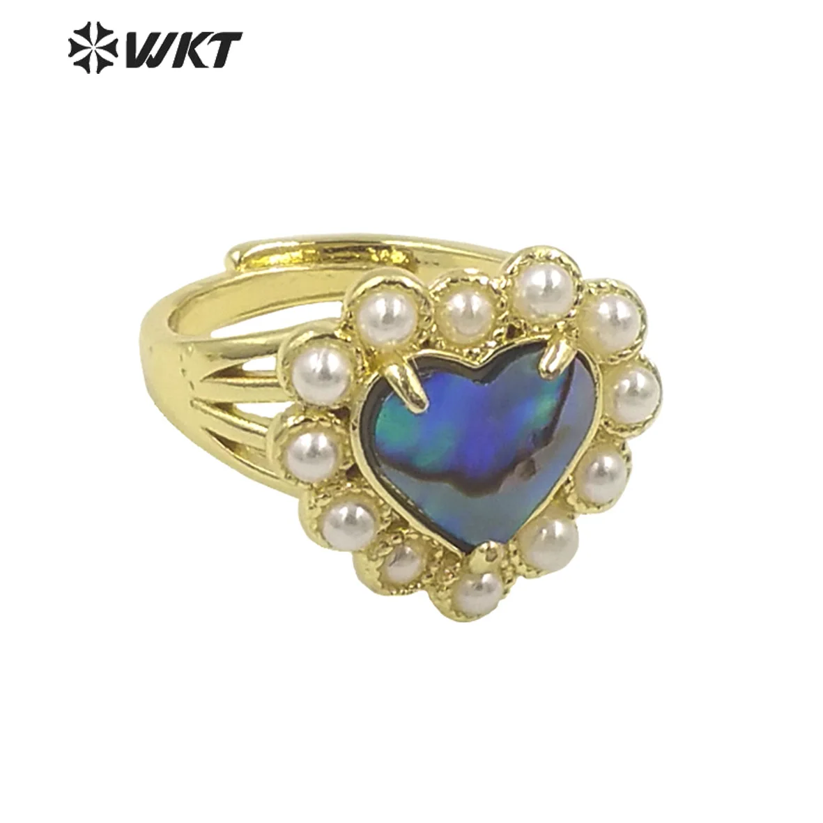 gold pearl paved rings para women fashionable design reflective shell perfect accessories daily match wt mpr081 18k 01