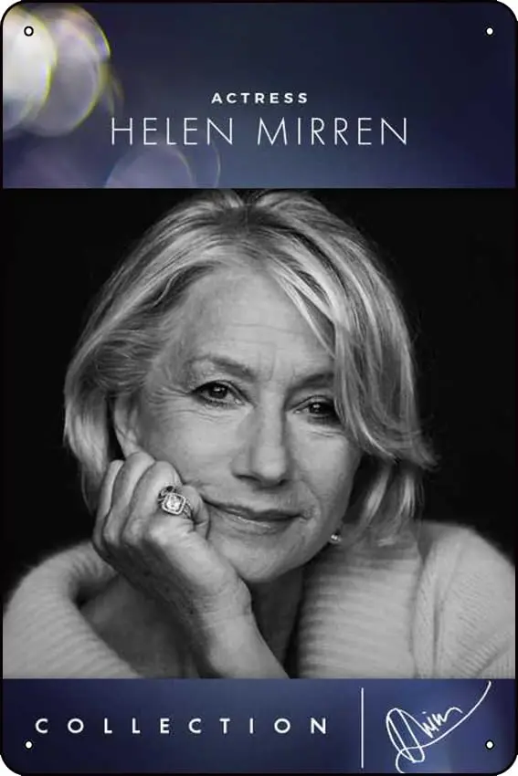 Helen Mirren (Acting) Poster Vintage Retro Metal Sign 8x12 Inch Man Cave Home Wall Decor