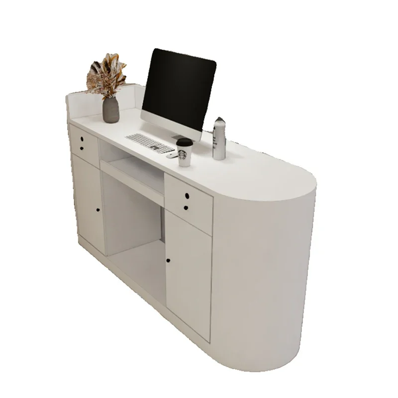 Shop Service Counter Aesthetic Reception Furniture Armable Desk Acrylic Podium Church Desks Medical Column Wave Front Clothes