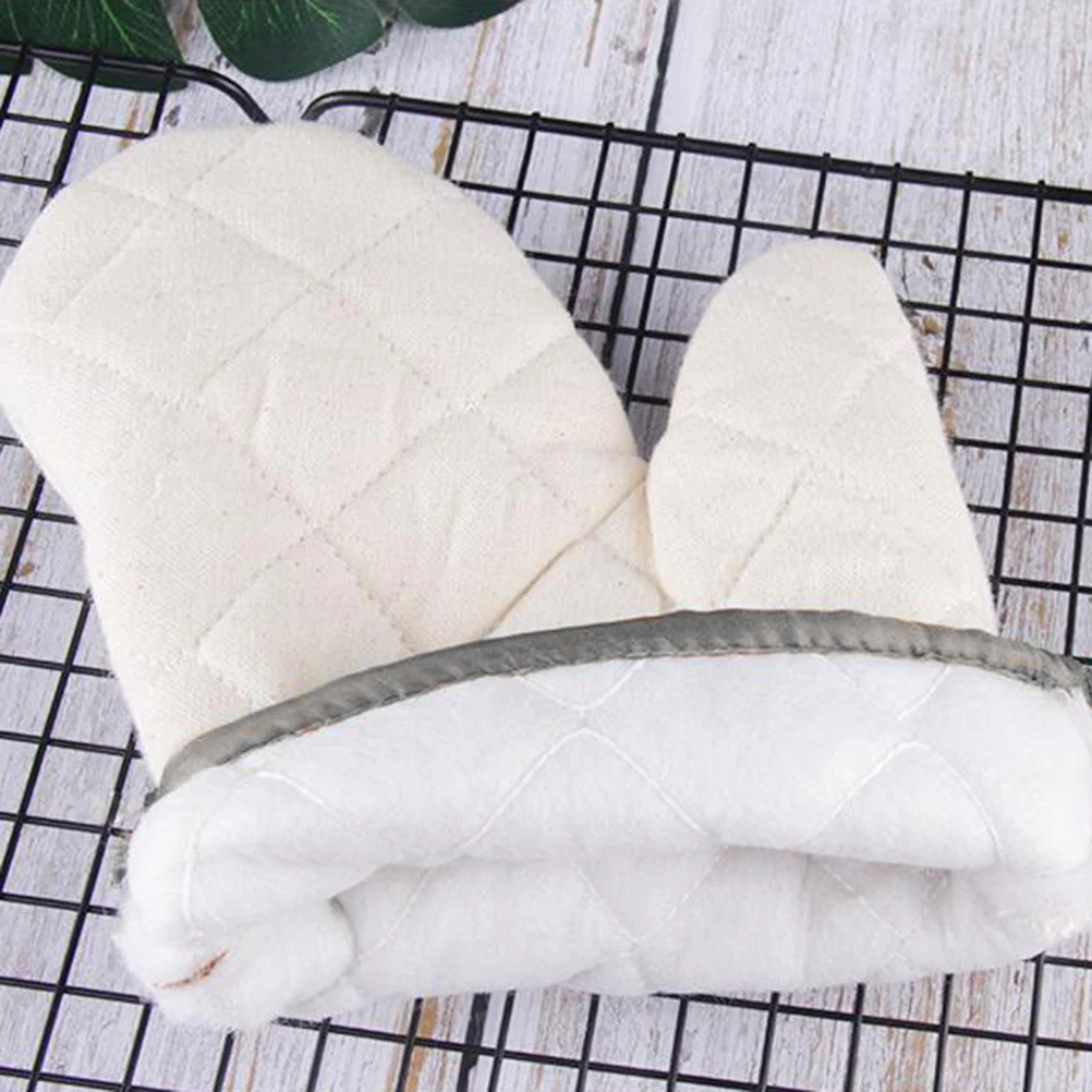 

2 Pcs Insulation Gloves Stove Mittens Micro-wave Oven Hot Mitts for Kitchen Baking Accessories Cotton