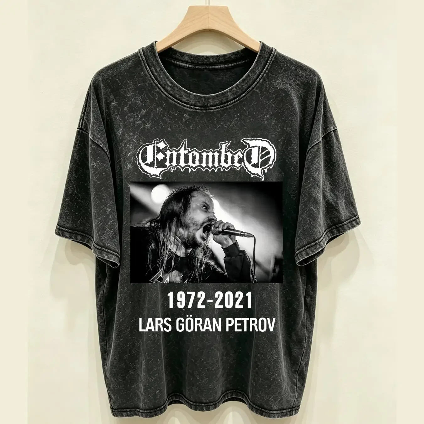 washed T Shirt Entombed Lars V3 cotton Men's all sizes S 5XL 18 colors band poster album cover long or short sleeves vintage