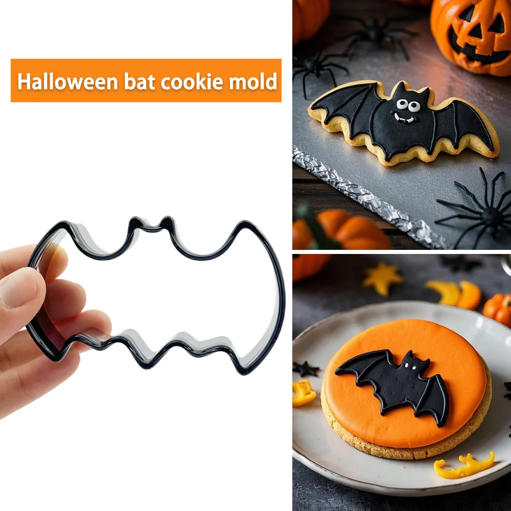 7-teiliges Halloween-Ausstechformen-Set, lebensmittelechter Edelstahl, Kürbis-, Geister-, Fledermaus- und Totenkopfformen, glatte Kanten, für DIY-Backen zu Hause – Detail 12