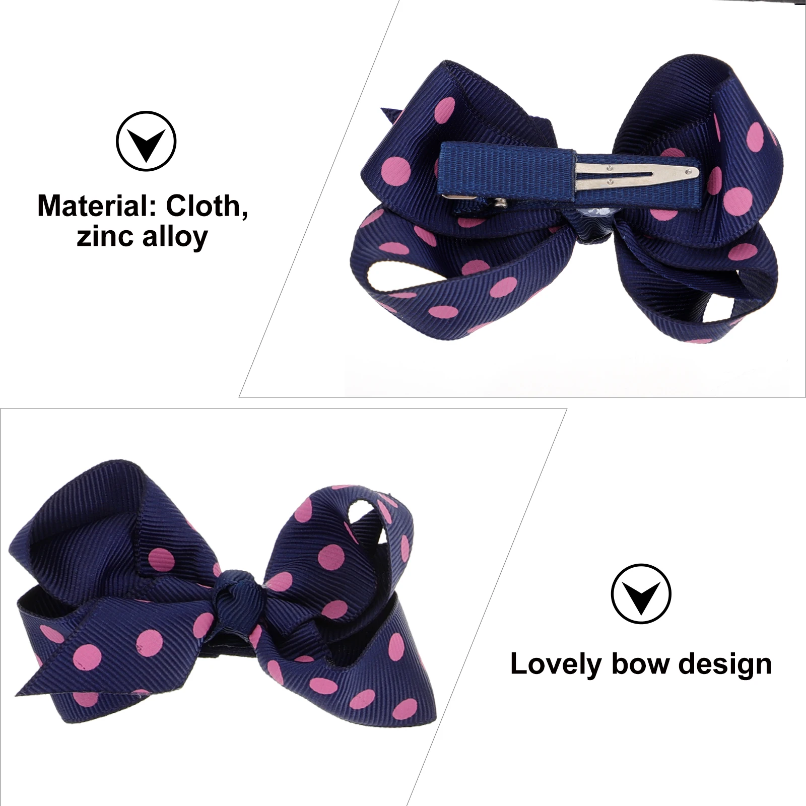 

4 Pcs Hair Clip Set Clips for Children Foreign Trade Kids Fabric Girls Bow Hairpin