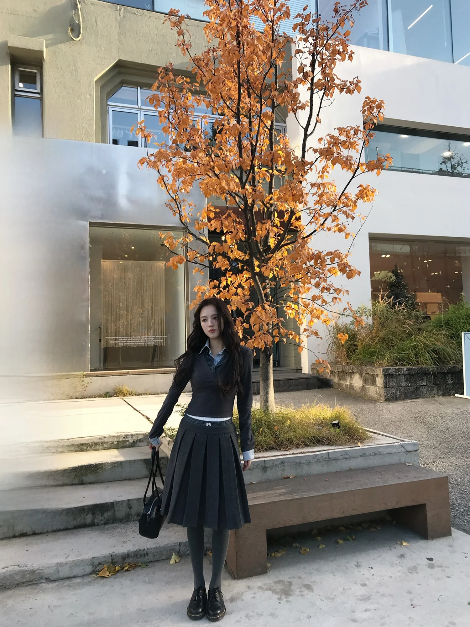 

Neurcz ey een Knitted Sweater Women Winter Sli Inner Match f Skirt Set Slim Fit Fake Two-Piece Long Sve Regular...