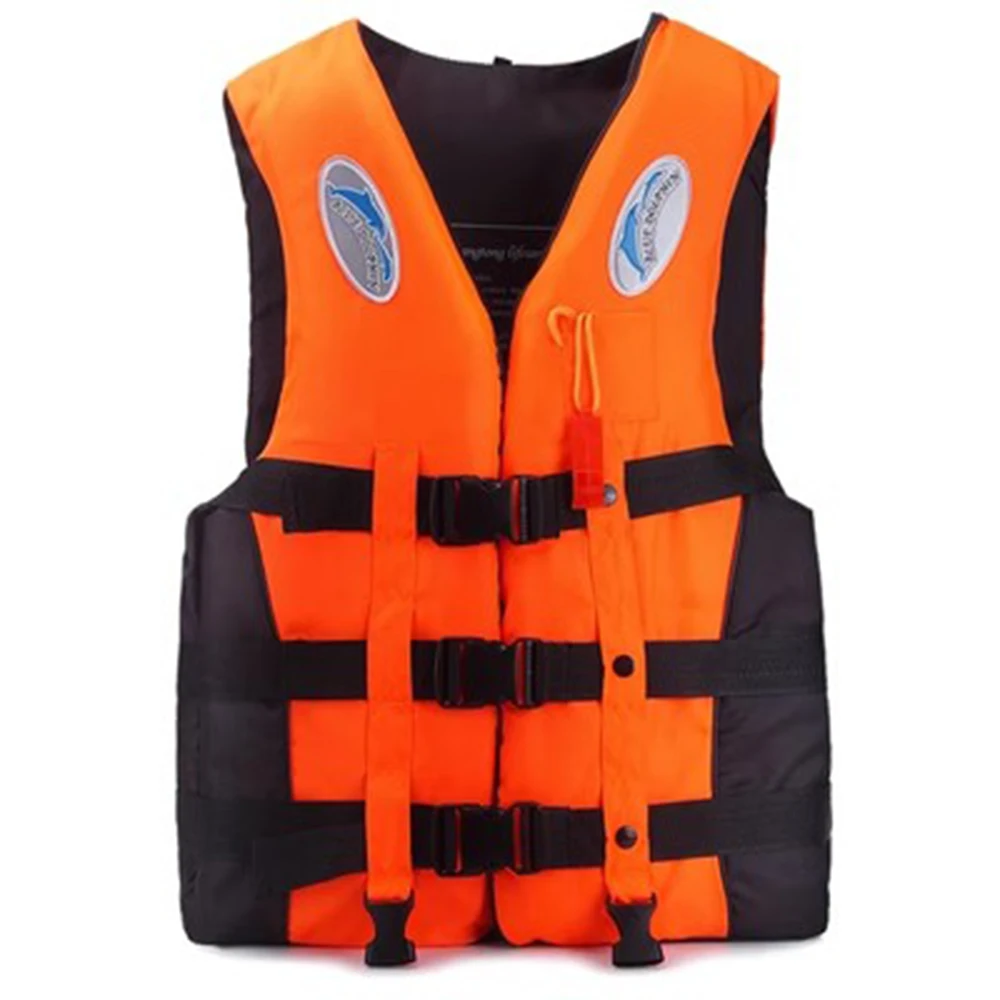 

Outdoor Adult Swimming Life Jacket Adjustable Buoyancy Survival Suit Polyester Children Life Vest With Whistle swrow