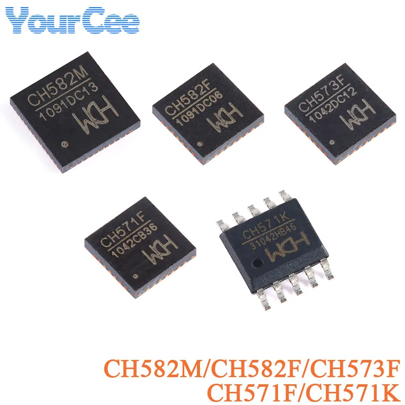 5Pcs CH582M QFN-48 CH582F CH573F CH571F QFN-28 CH571K ESSOP-10  32-bit MCU RISC Microcontroller Integrated BLE Wireless Chip