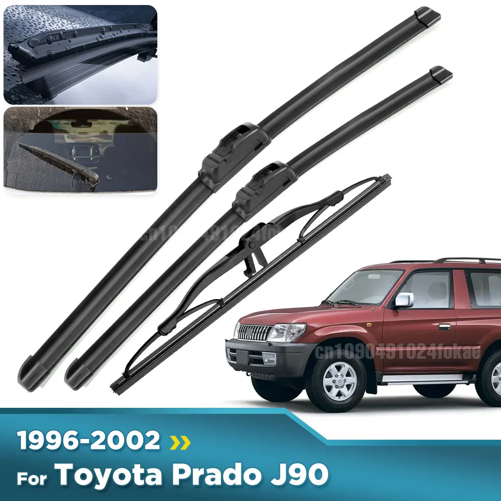 Para Toyota Prado J90 1996-2002 1997 1998 1999 limpiaparabrisas delantero y trasero limpiaparabrisas cepillos de ventana 19 "+ 18" + 14"